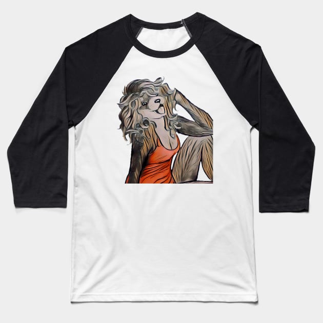 Ferret Fawcett Baseball T-Shirt by liquidruby